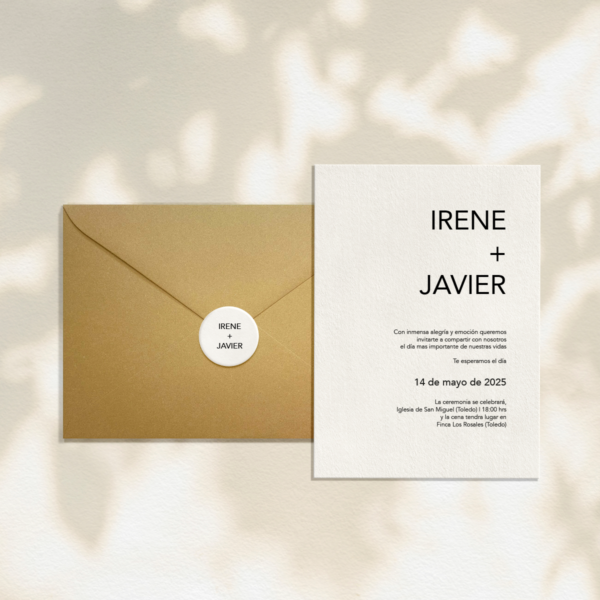 Invitaciones minimal para boda prediseñadas