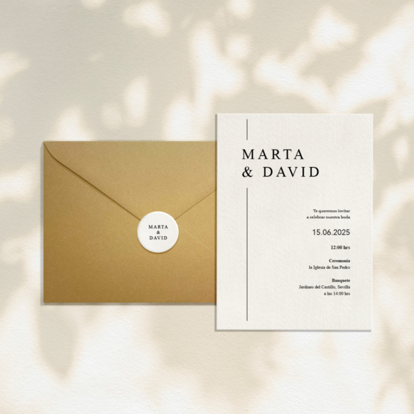 Invitaciones de boda prediseñadas de estilo minimal