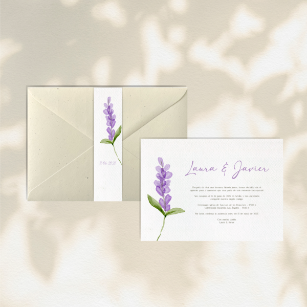 Invitación Laurent - Invitaciones de boda florales prediseñadas