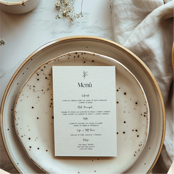 Minutas de boda con diseño personalizado