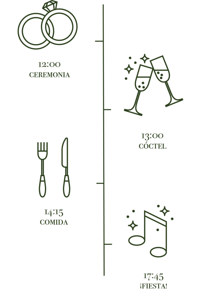 Programa de boda personalizado para invitados