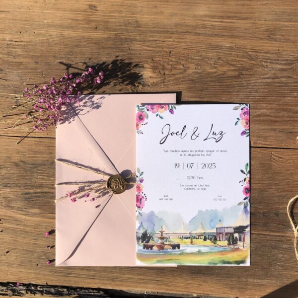 Invitaciones de boda prediseñadas con estilo floral